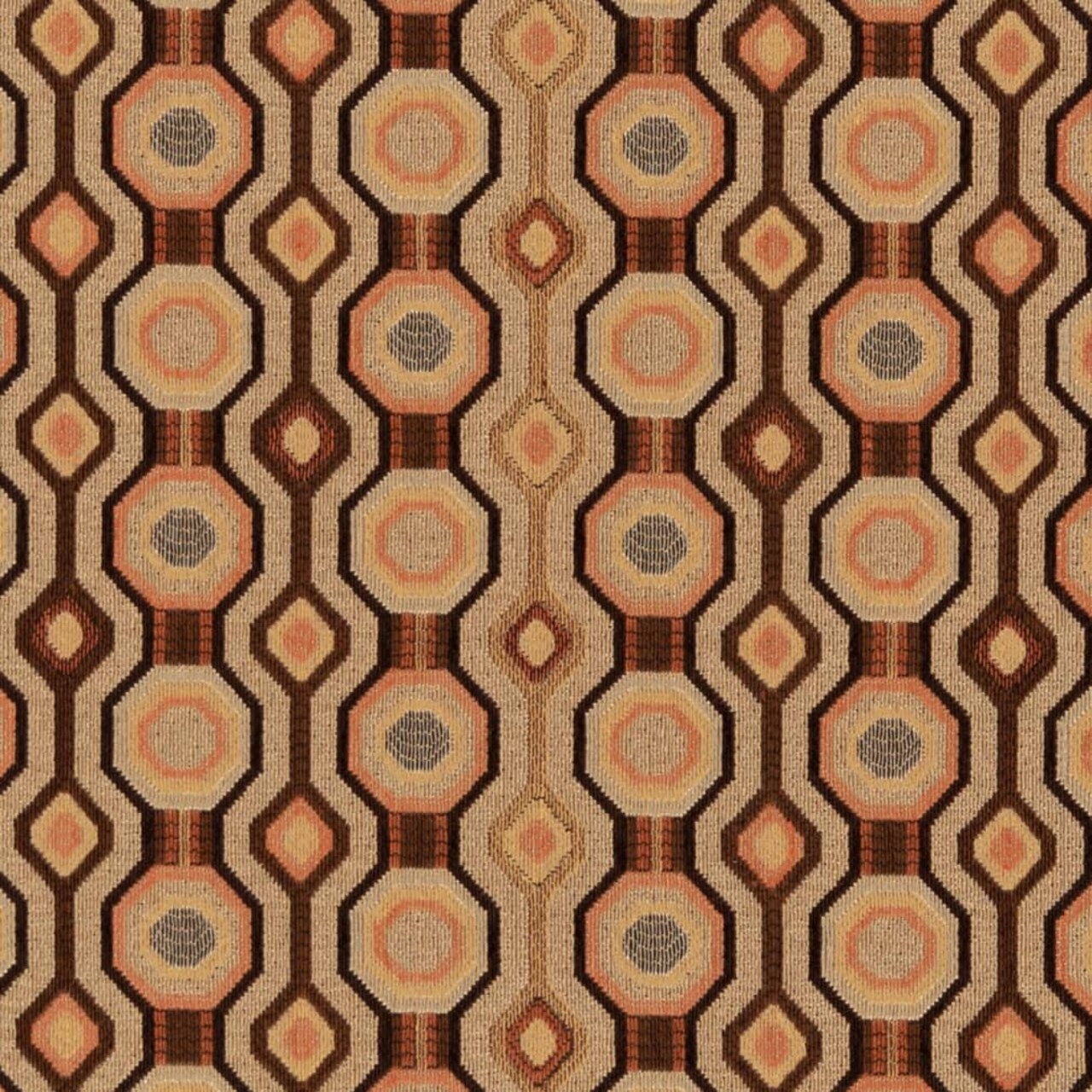 Amber - Orange Rust Abstract Geometric Upholstery Fabric 54 Inches"